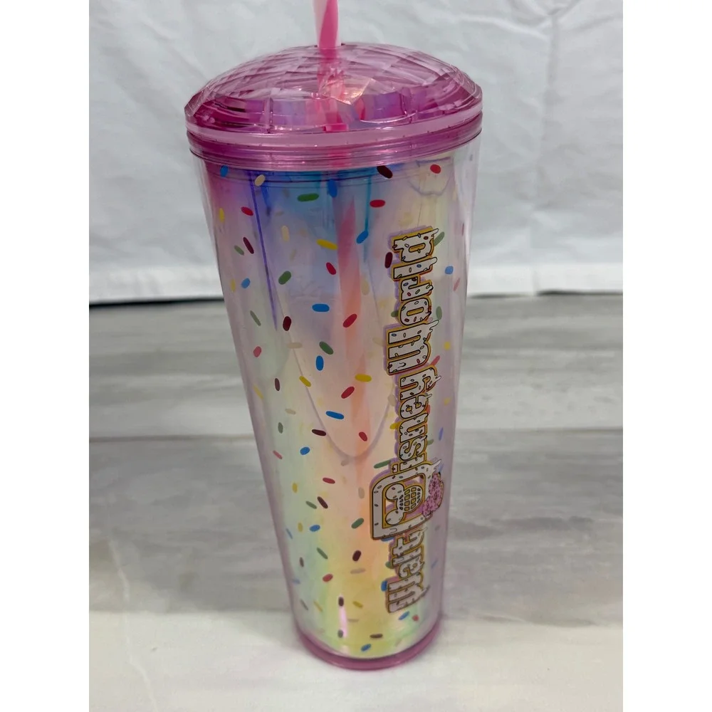 Starbucks Disney Eats Mickey Donut World Iridescent Pink Sprinkle 24oz 2024